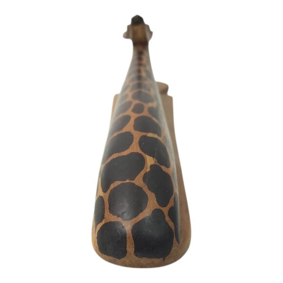 Giraffe Wall Hanging Hand Carved Muhuhu Wood Kenyan Craftsmen Africa Home Decor - Picture 11 of 16